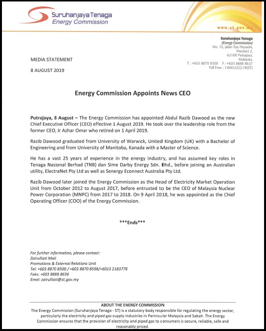 08082019 Energy Commission Appoints New CEO