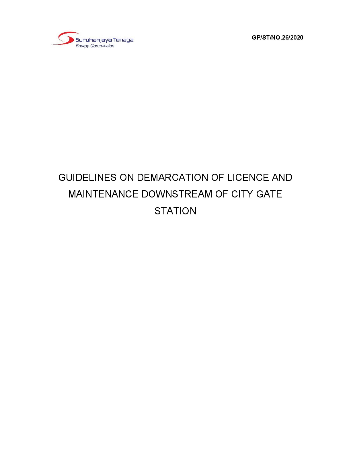 Guidelines on Demarcation of Licence & Maintenance Downstream of City Gate Station