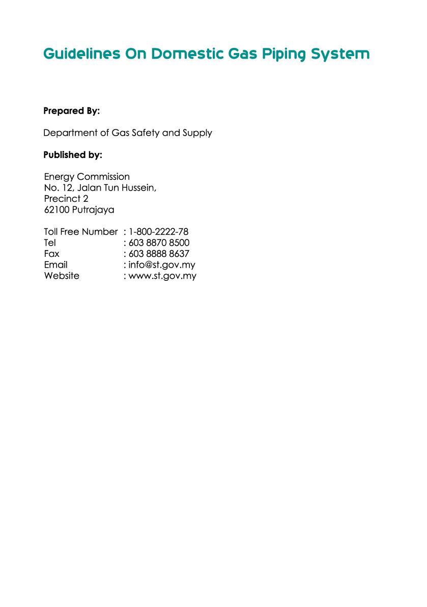 Guidelines On Domestic Gas Piping System