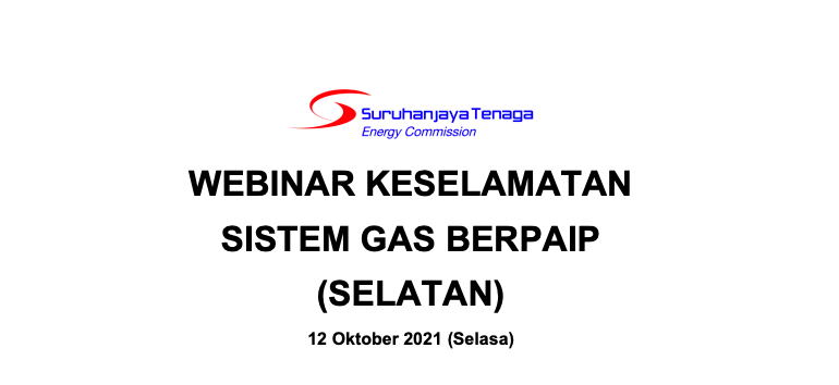 Agenda Webinar Keselamatan Sistem Gas Berpaip