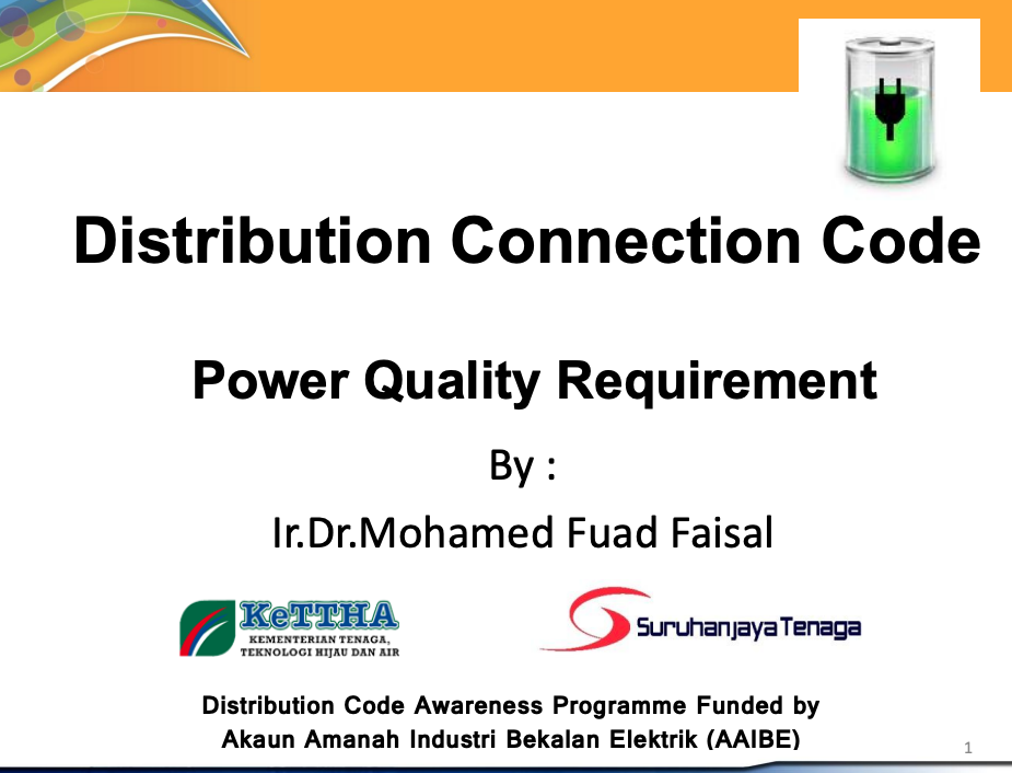 Distribution Connection Code Power Quality Requirement