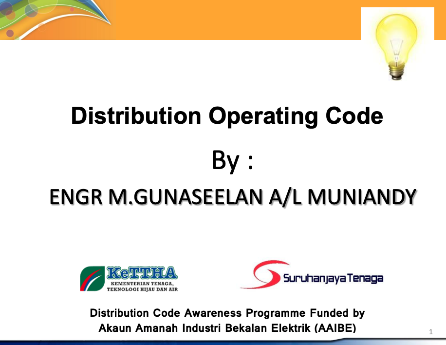 Distribution Operating Code