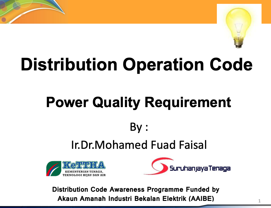 Distribution Operation CodePower Quality Requirement
