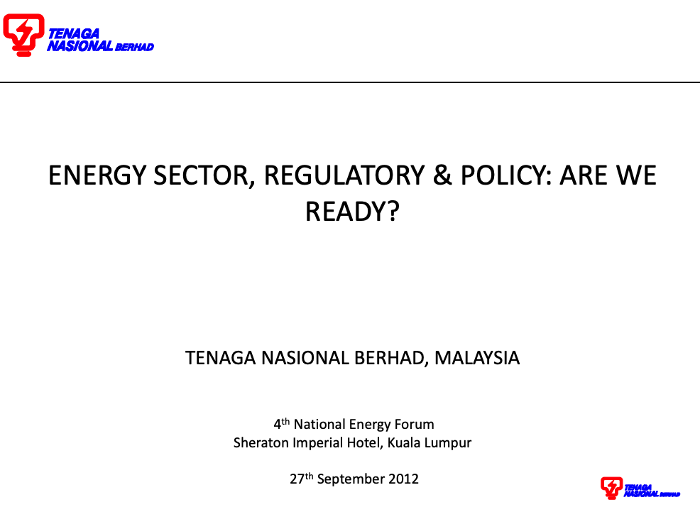 Energy Sector Regulatory Policy: Are We Ready?