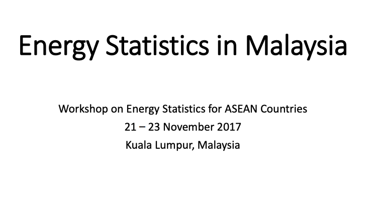 Energy Statistics in Malaysia