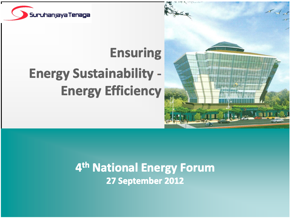 Ensuring Energy Sustainability: Energy Efficiency