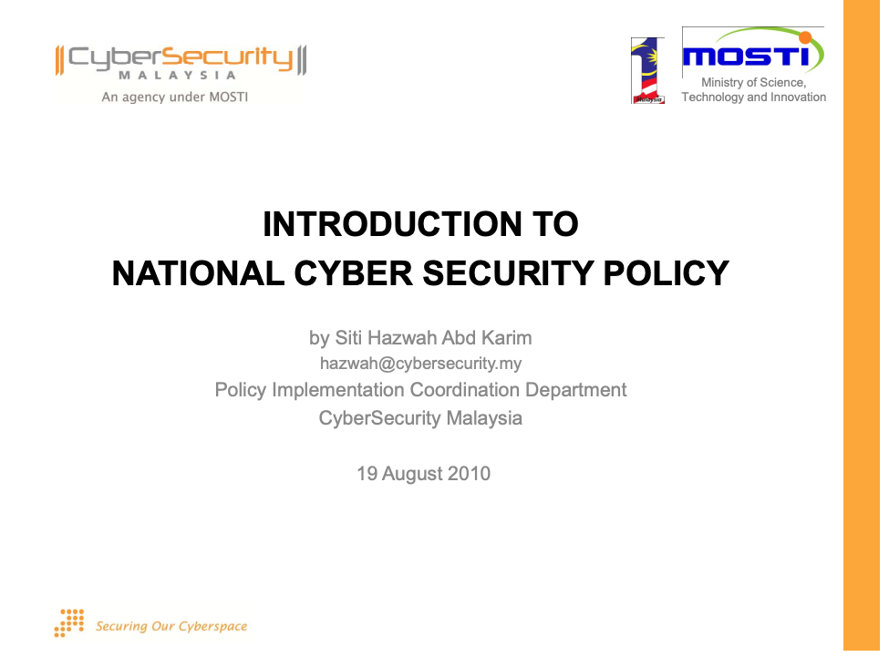 Introduction to National Cyber Security Policy