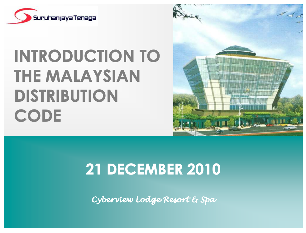 Introduction to The Malaysian Distribution Code