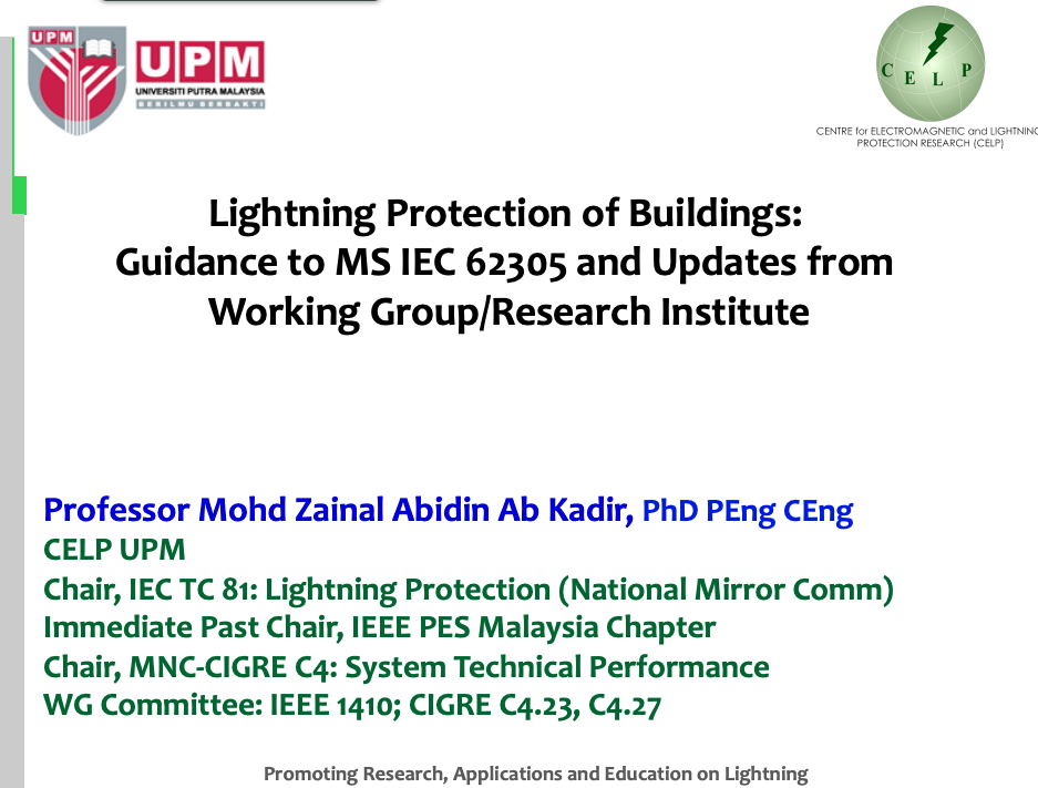 Lightning Protection of Buildings: Guidance to MSIEC62305 and Updates from Working Group/Research Institute
