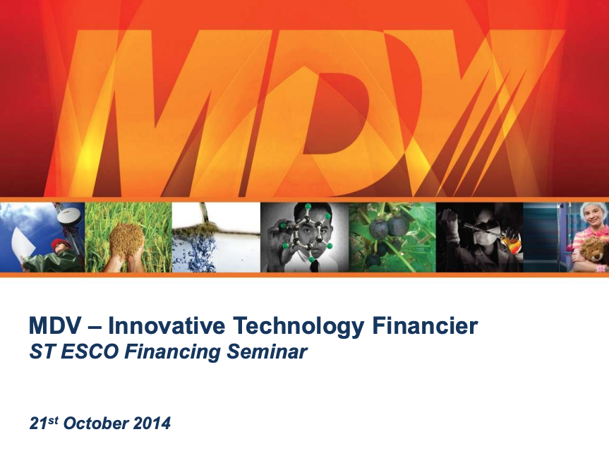 MDV-Innovative Technology Financier ST ESCO Financing Seminar
