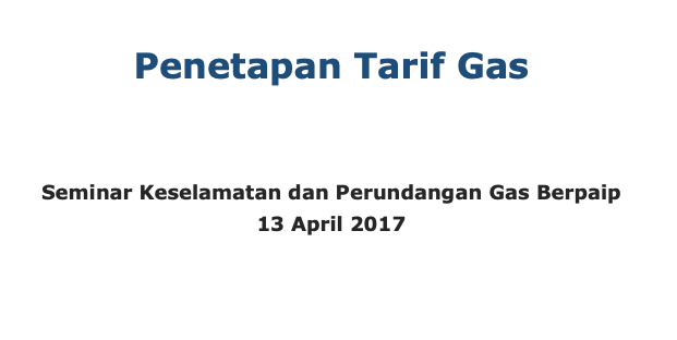 Penetapan Tarif Gas