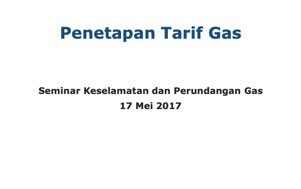 Penetapan Tarif Gas