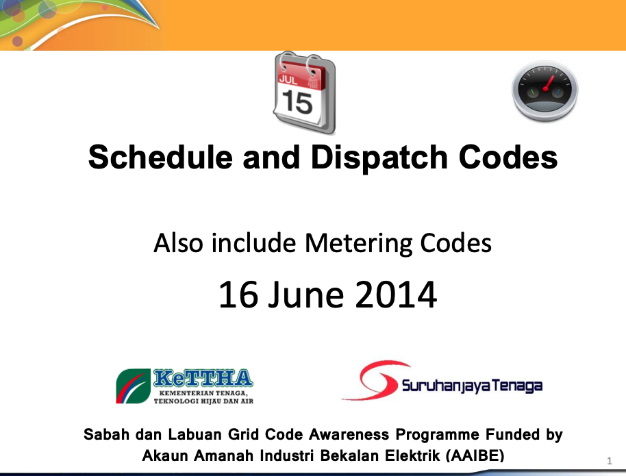 Schedule and Dispatch Codes also include Metering Codes