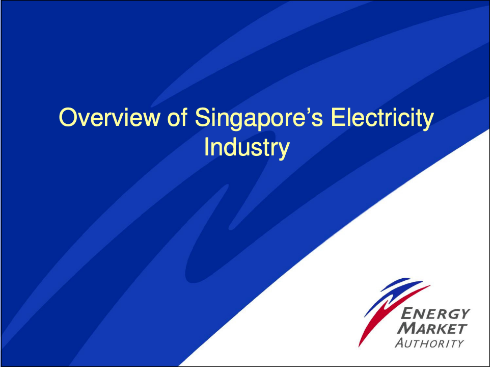 Session 1: Overview of Singapore&rsquo;s Electricity Industry