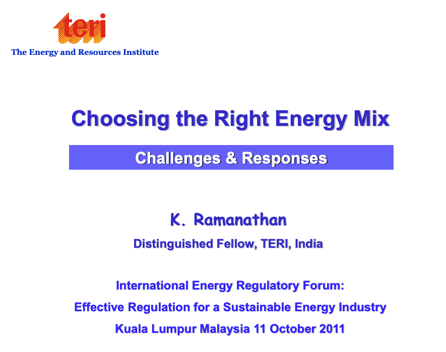 Session 2: Choosing the Right Energy Mix
