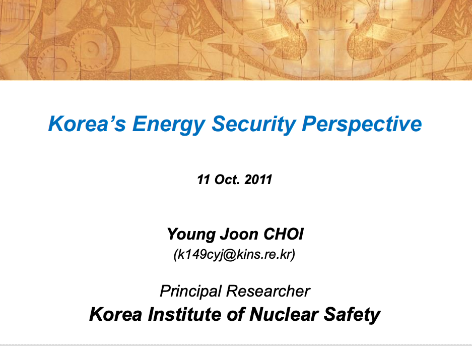 Session 2: Korea&rsquo;s Energy Security Perspective