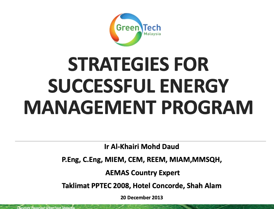 Slide Presentation : Strategies for successful energy management program