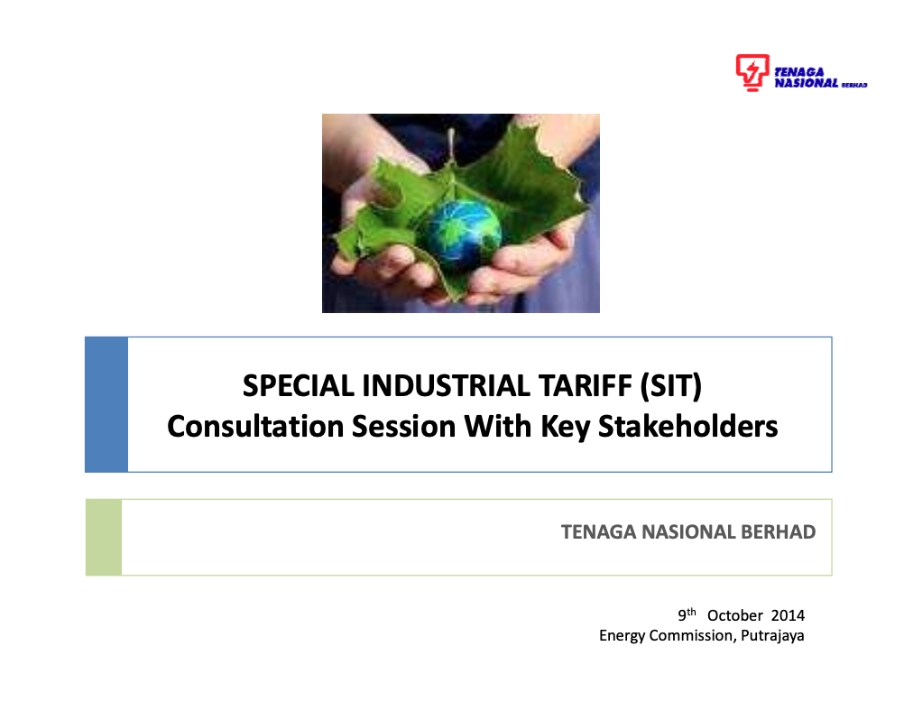 Special Industrial Tariff (SIT)