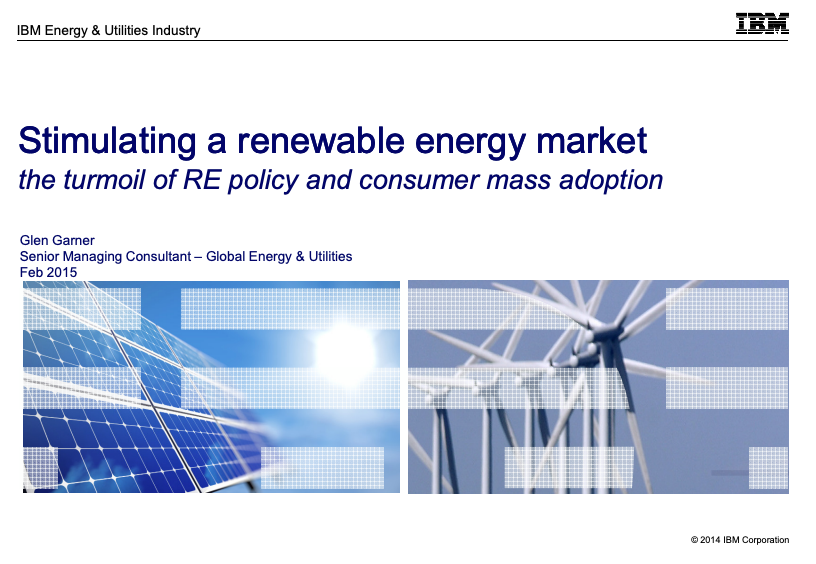Stimulating a renewable energy market the turmoil of RE policy and consumer mass adoption