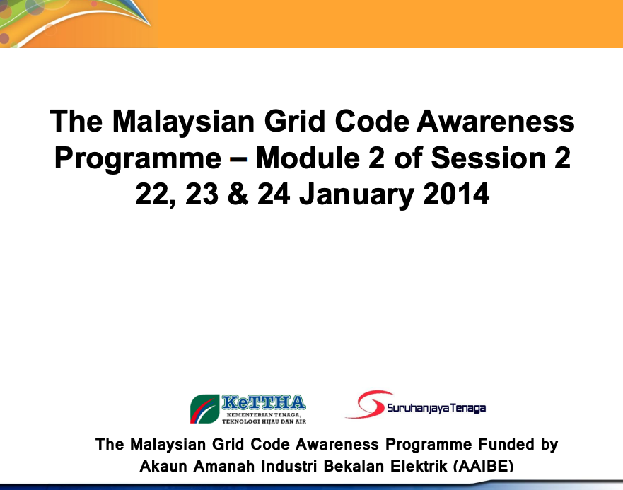 The Malaysian Grid Code Awareness Programme