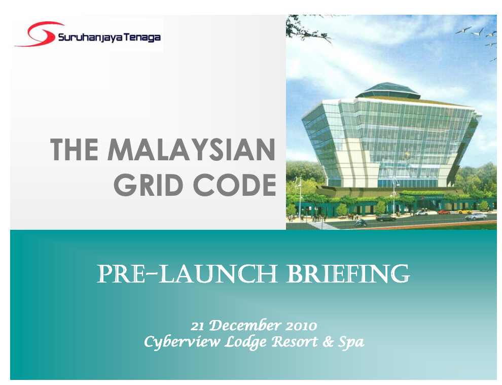 The Malaysian Grid Code