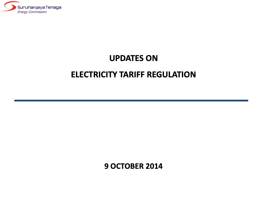 Updates on Electricity Tariff Regulation