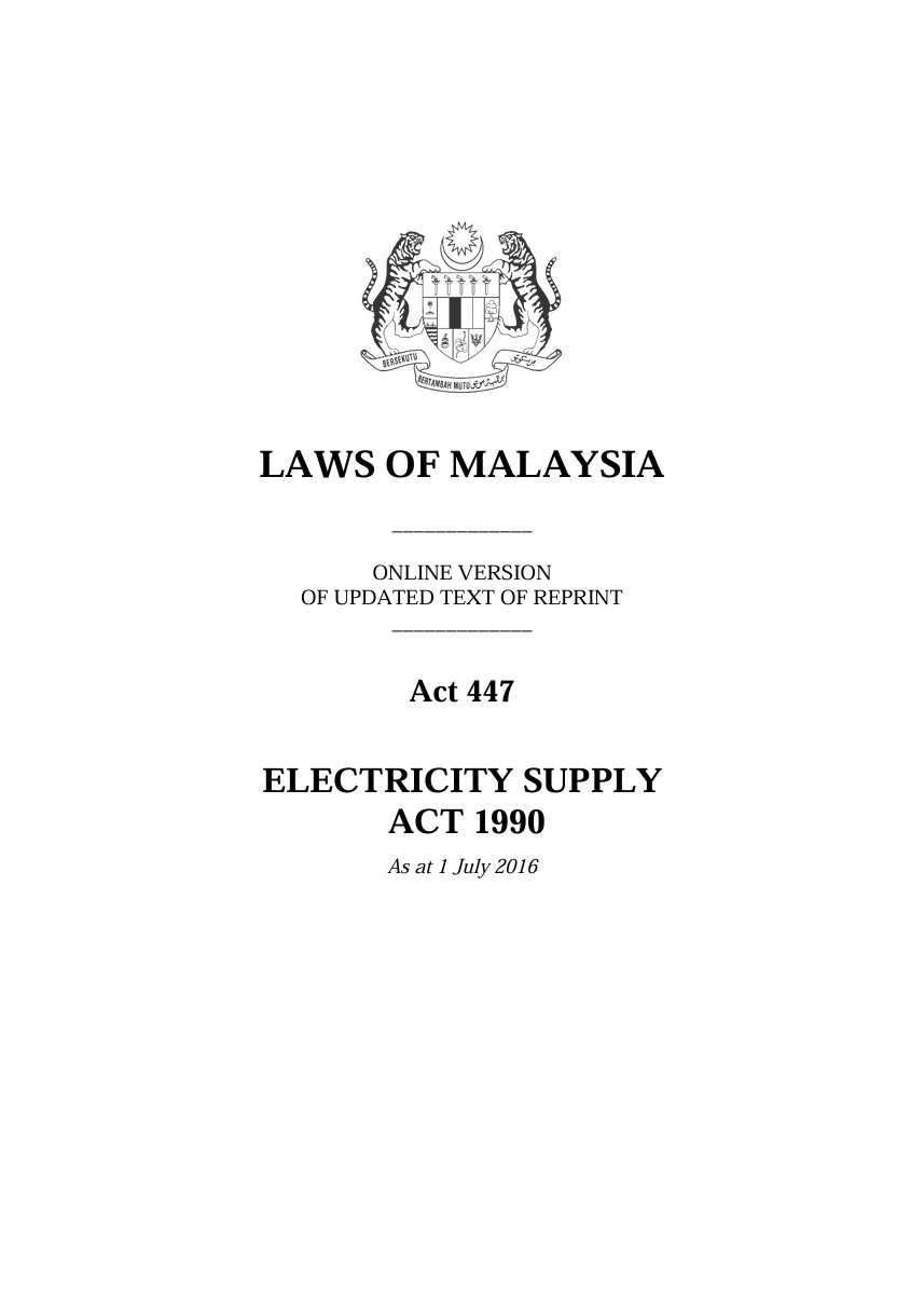 Electricity Supply Act 447
