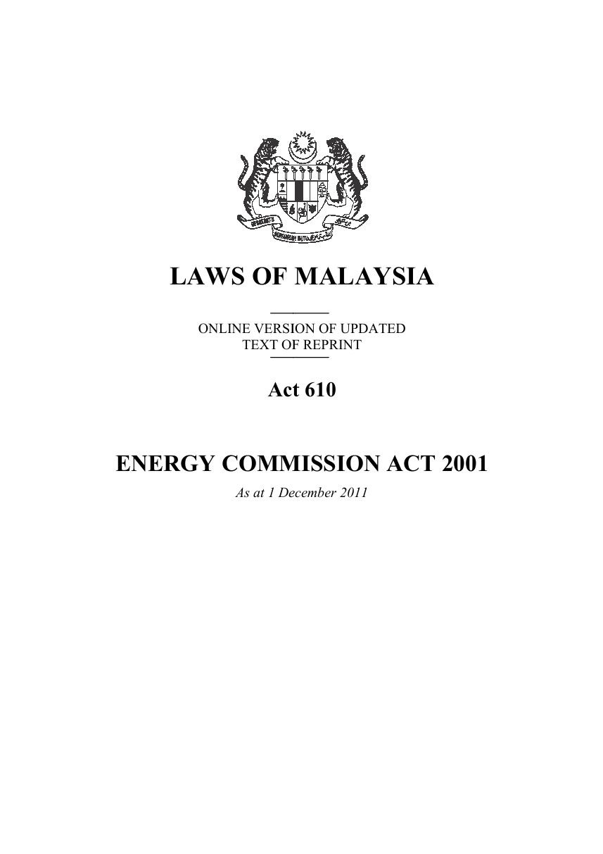 Energy Commission Act 610