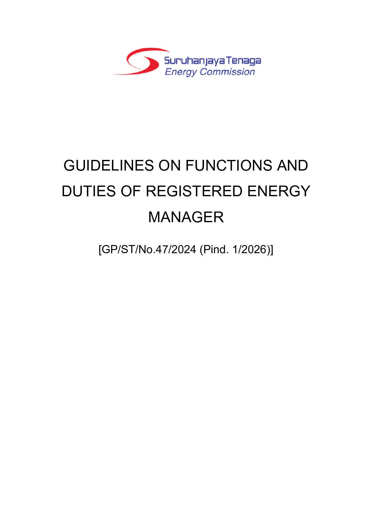 Guidelines on Functions and Duties of Registered Energy Manager