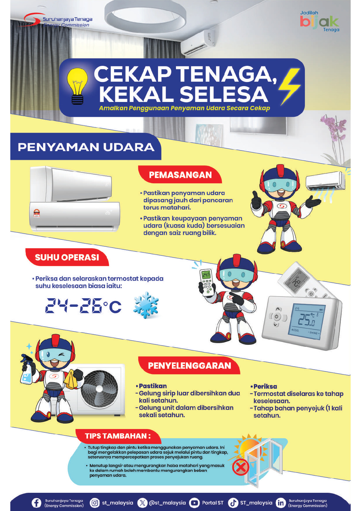 Tip Cekap Tenaga Penyaman Udara