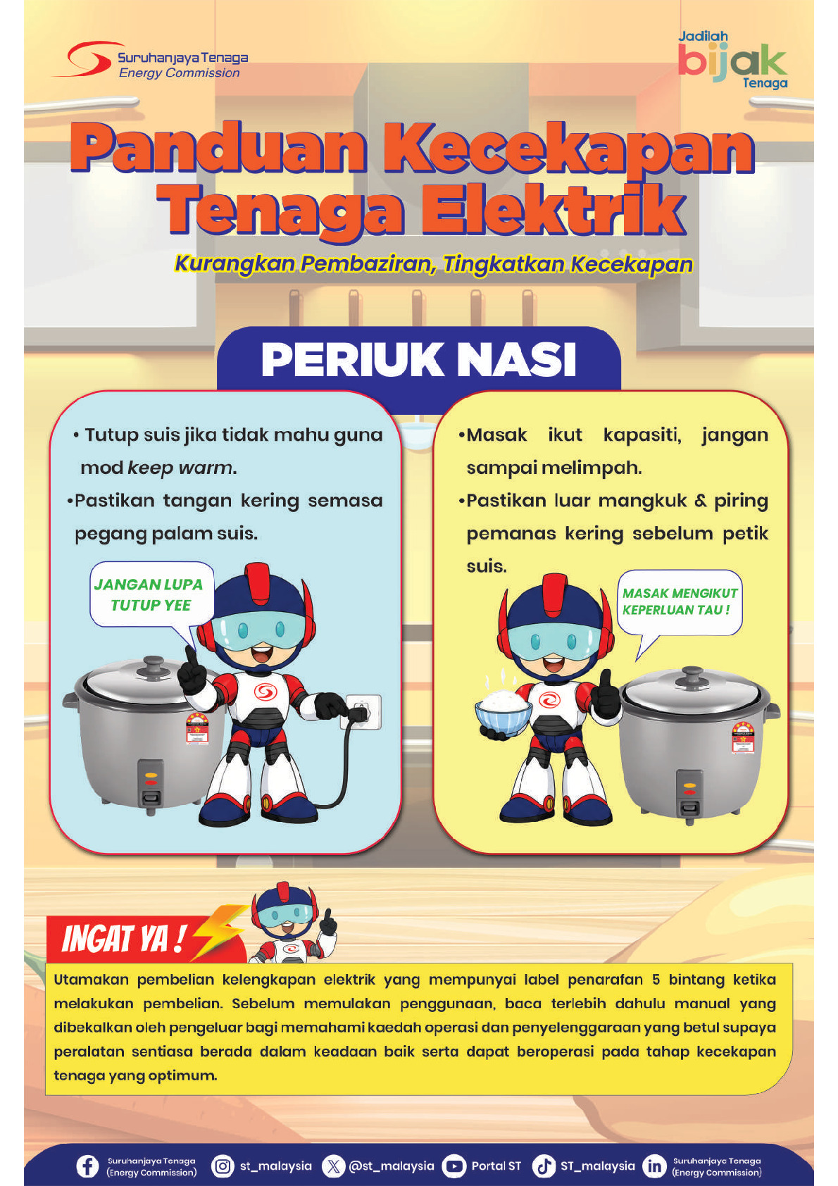 Tip Cekap Tenaga Periuk Nasi