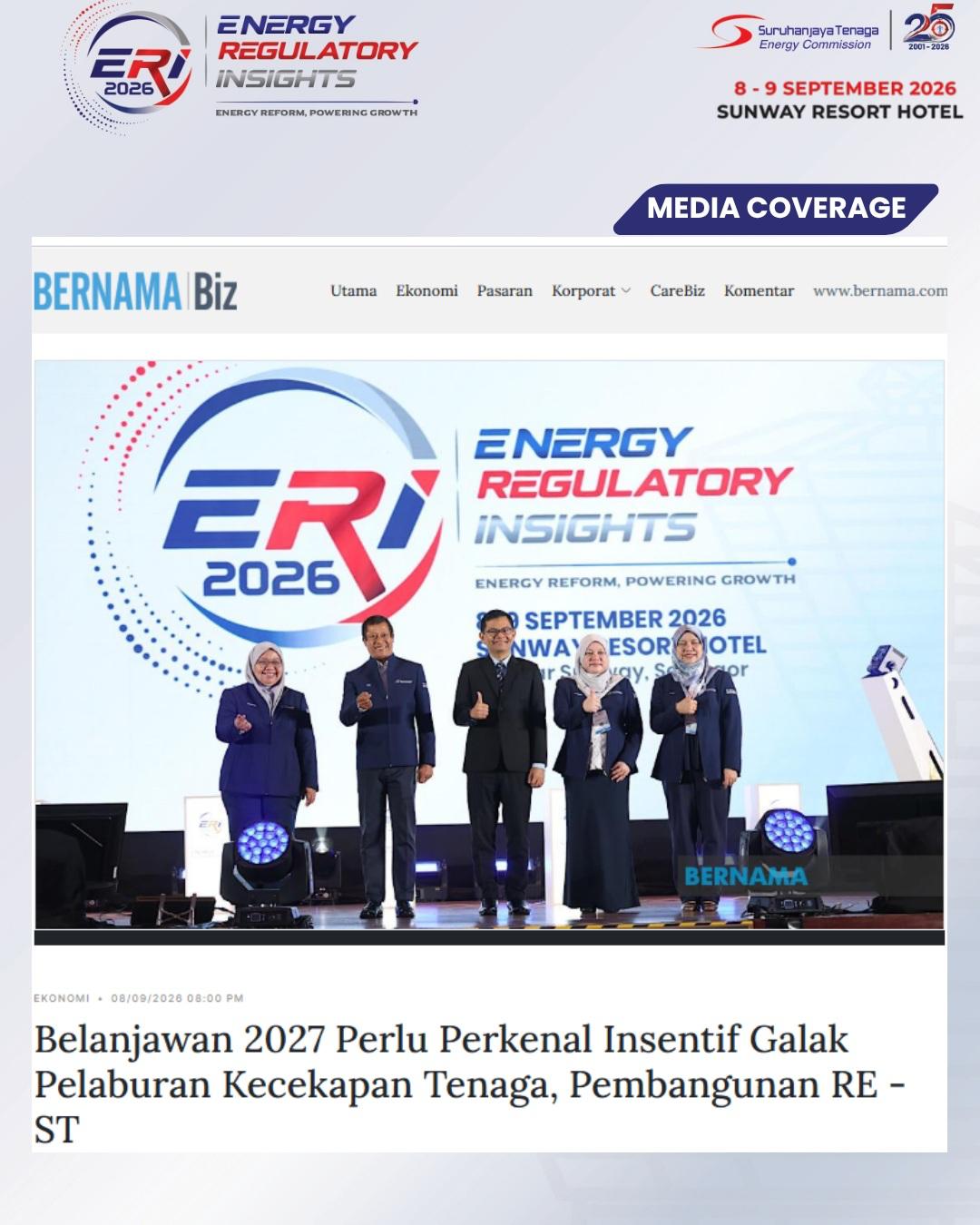 BERNAMA Biz | 8 September 2026 | Belanjawan 2027 Perlu Perkenal Insentif Galak Pelaburan Kecekapan Tenaga, Pembangunan RE - ST