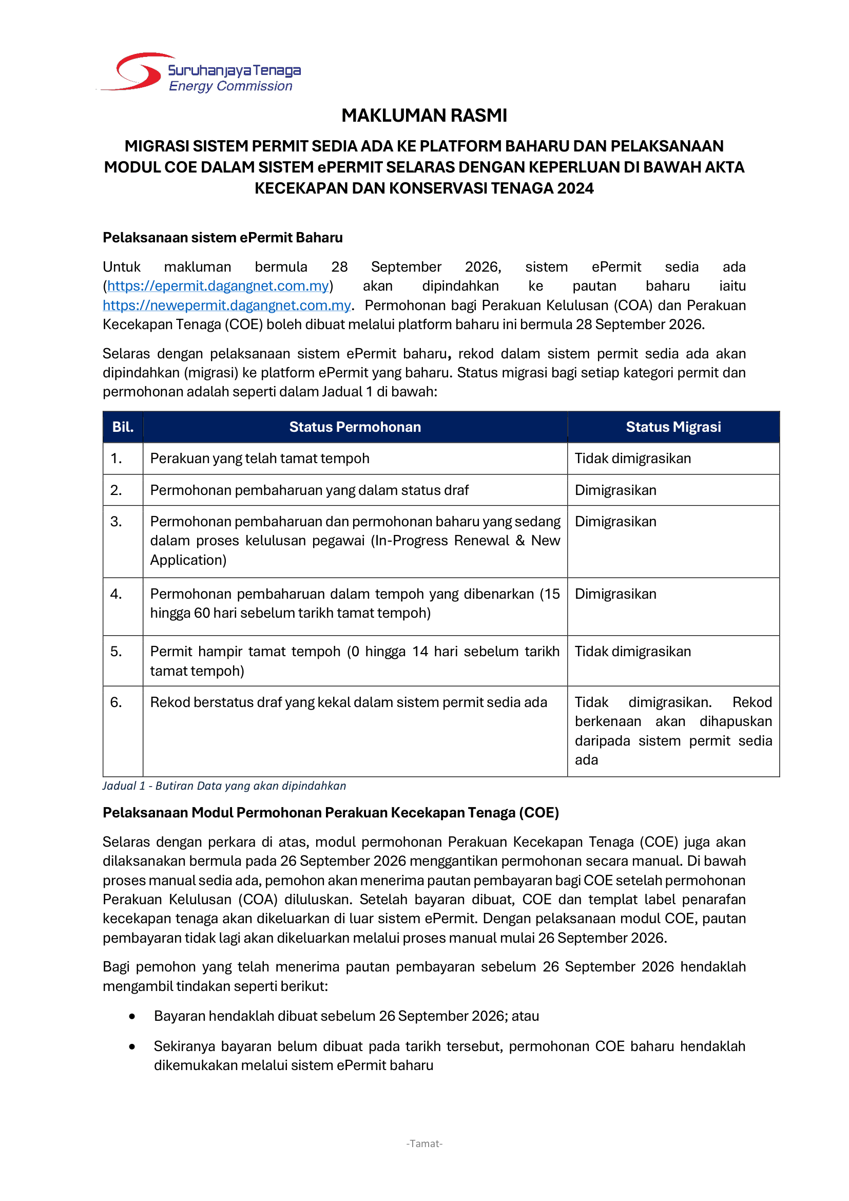 Migration of ePermit Annoucement