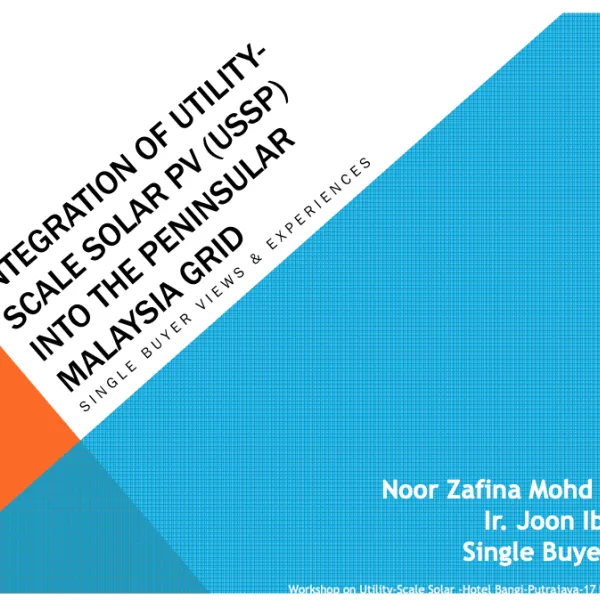 Integration of Utility-Scales Solar PV (USSP) Into The Peninsular Malaysia Grid