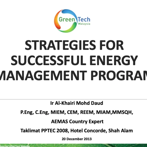 Slide Presentation : Strategies for successful energy management program
