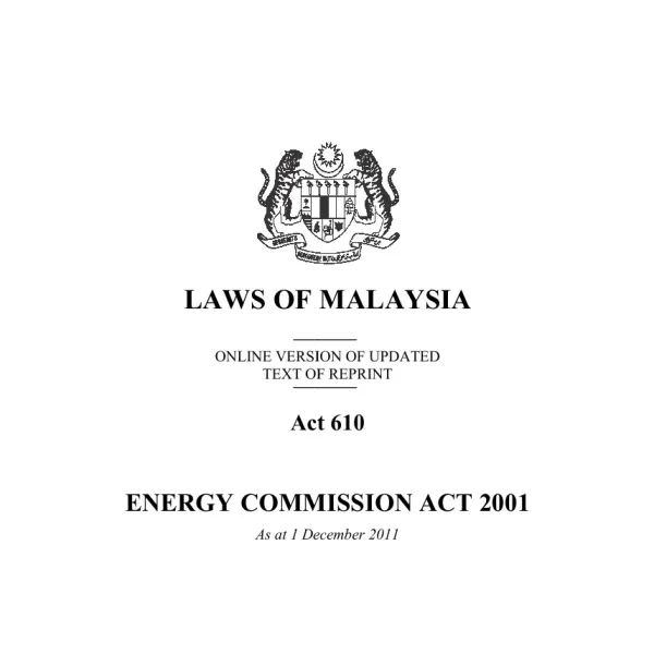 Energy Commission Act 610