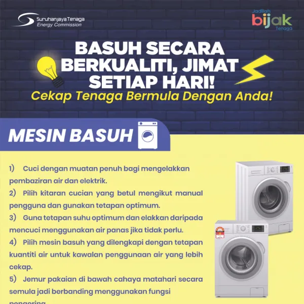 Tip Cekap Tenaga Mesin Basuh