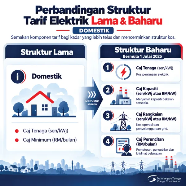 Perbandingan Struktur Tarif Elektrik Lama & Baharu