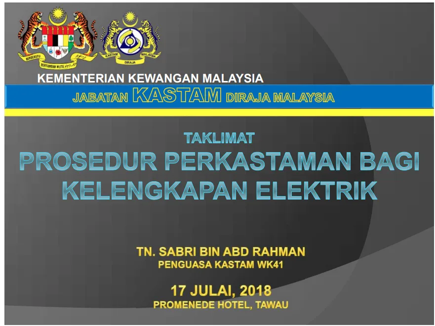 "Prosedur Perkastaman Bagi Kelengkapan Elektrik"