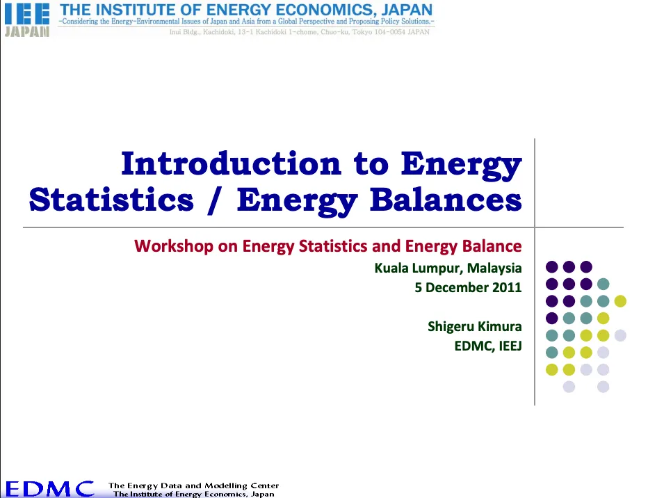 Introduction to Energy Statistics/Energy Balances