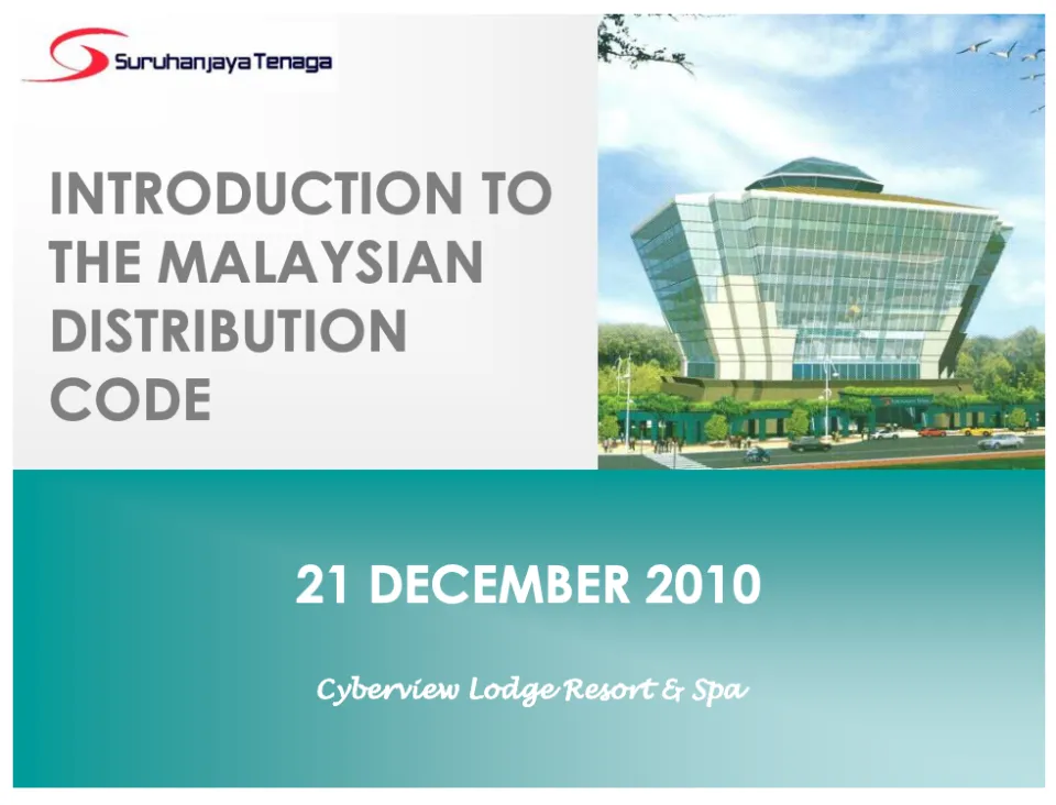 Introduction to The Malaysian Distribution Code