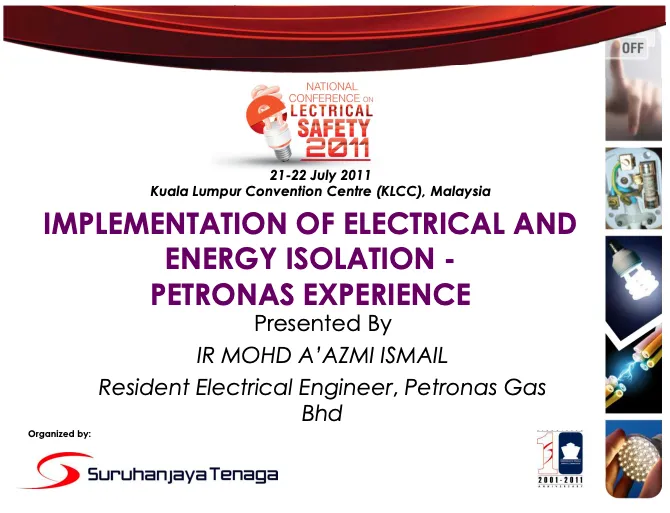 PETRONAS: Implementation of Electrical and Energy Isolation