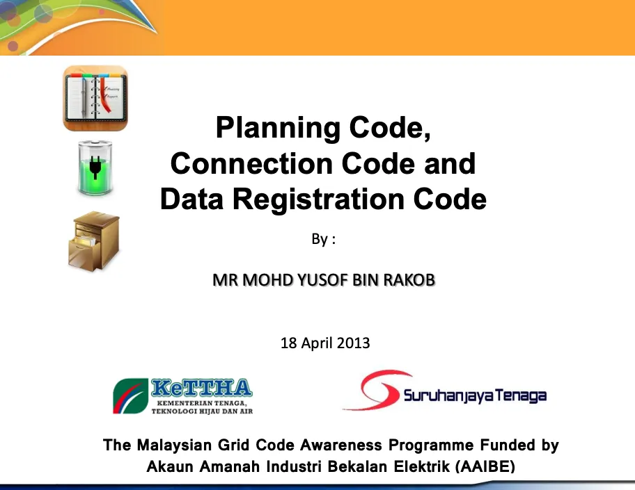 Planning Code, Connection Code and Data Registration Code