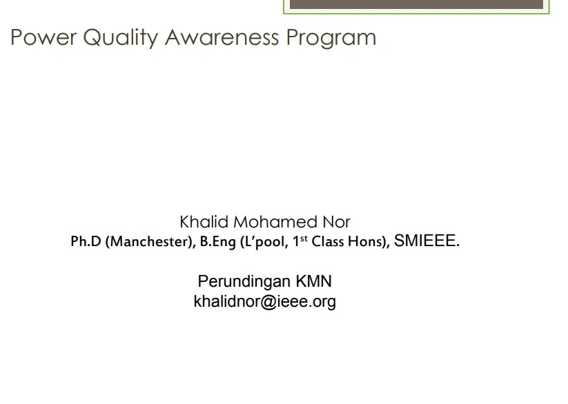 Power Quality Baseline Study