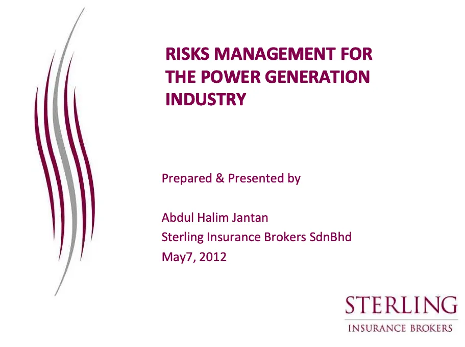 Risk Management for the Power Generation Industry