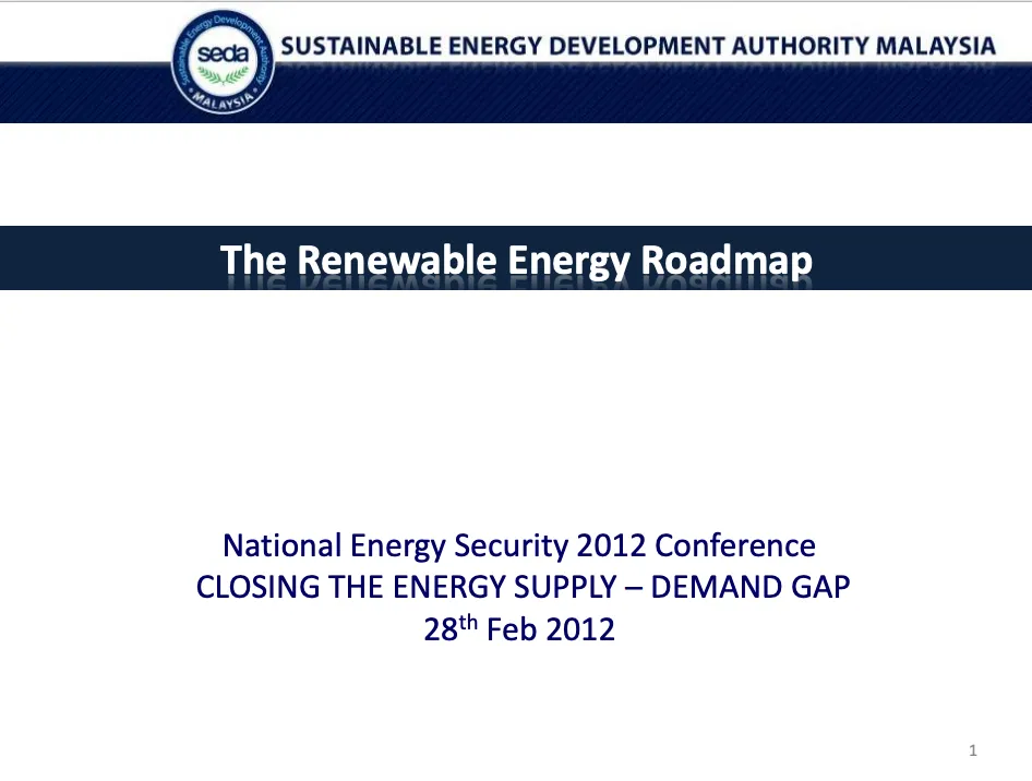 SEDA: The Renewable Energy Road Map