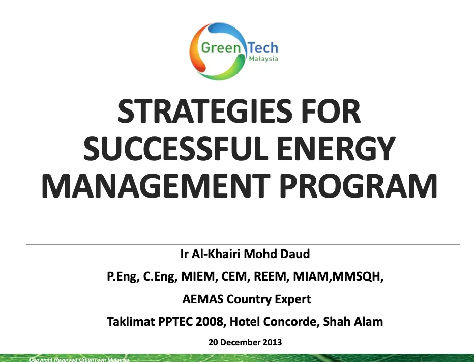 Slide Presentation : Strategies for successful energy management program