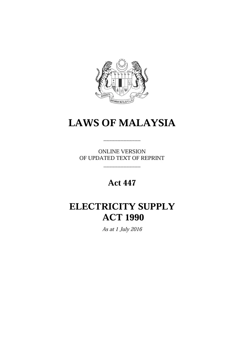 Electricity Supply Act 447